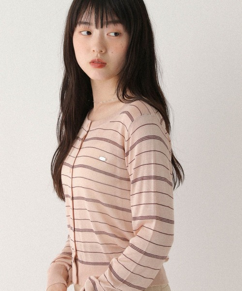 Heather(ヘザー)の「モチーフボーダーカーディガン 579590(カーディガン/ボレロ・レディース・ネイビー/グレー/ピンク・FREE)」の15枚目の写真