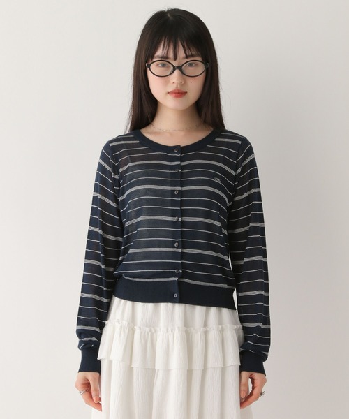 Heather(ヘザー)の「モチーフボーダーカーディガン 579590(カーディガン/ボレロ・レディース・ネイビー/グレー/ピンク・FREE)」の20枚目の写真