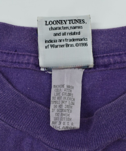 Looney Tunes(ルーニーテューンズ)の「【USED】90's Looney Tunes “TWEETY” キャラクター Tシャツ USA製(Tシャツ/カットソー・メンズ・パープル・XX-LARGE)」の4枚目の写真
