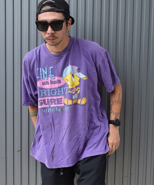 Looney Tunes(ルーニーテューンズ)の「【USED】90's Looney Tunes “TWEETY” キャラクター Tシャツ USA製(Tシャツ/カットソー・メンズ・パープル・XX-LARGE)」の15枚目の写真