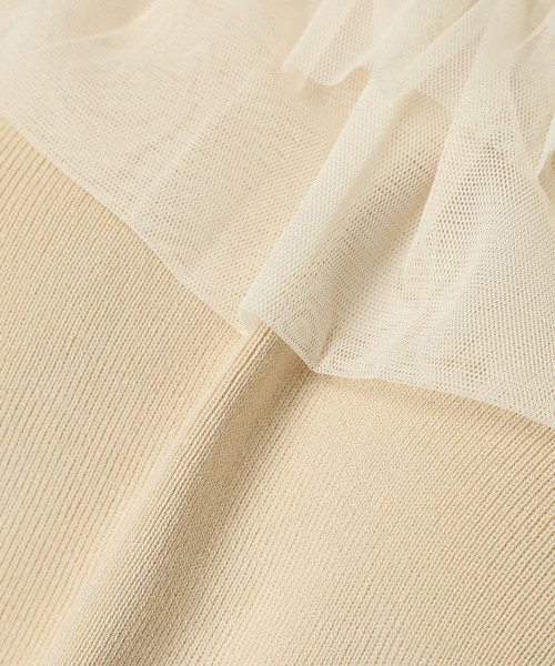 F i.n.t（フィント）の「【接触冷感、マシンウォッシャブル可】チュールフリル５分袖ニットプルオーバー（ニット/セーター・レディース・ブルーグレー/アイボリー/ピンク・FREE）」の17枚目の写真