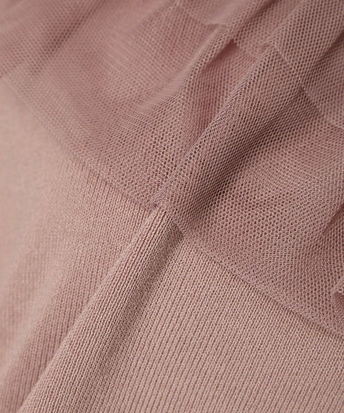 F i.n.t（フィント）の「【接触冷感、マシンウォッシャブル可】チュールフリル５分袖ニットプルオーバー（ニット/セーター・レディース・ブルーグレー/アイボリー/ピンク・FREE）」の9枚目の写真