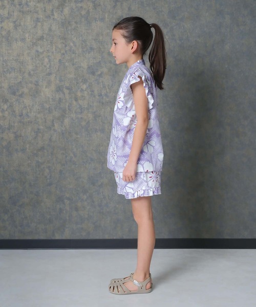 SHISKY（シスキー）の「ICE FABRIC 接触冷感　綿タッチ　フリル甚平　ジンベイ（浴衣・キッズ・ネイビー/ブルー系その他/パープル系その他/グレー系その他/ホワイト系その他/パープル系その他2・110/120/130/140/150/160）」の11枚目の写真