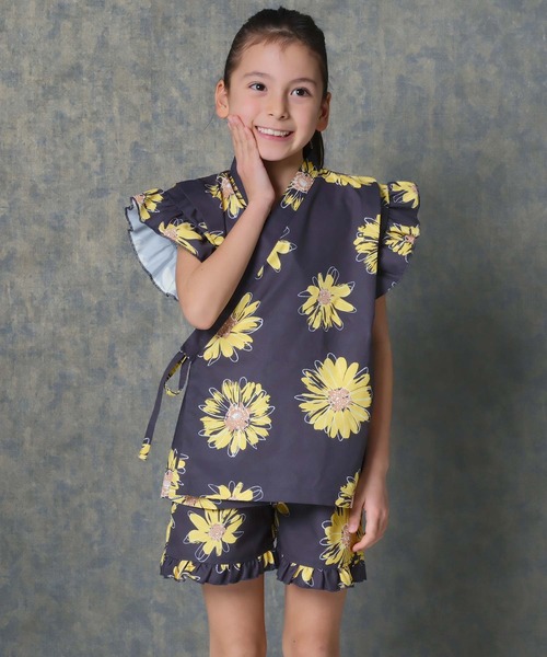 SHISKY（シスキー）の「ICE FABRIC 接触冷感　綿タッチ　フリル甚平　ジンベイ（浴衣・キッズ・ネイビー/ブルー系その他/パープル系その他/グレー系その他/ホワイト系その他/パープル系その他2・110/120/130/140/150/160）」の13枚目の写真