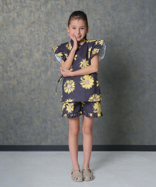 SHISKY（シスキー）の「ICE FABRIC 接触冷感　綿タッチ　フリル甚平　ジンベイ（浴衣・キッズ・ネイビー/ブルー系その他/パープル系その他/グレー系その他/ホワイト系その他/パープル系その他2・110/120/130/140/150/160）」の17枚目の写真