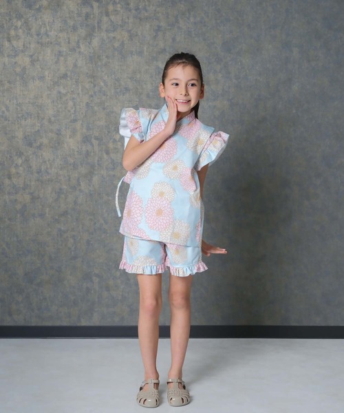 SHISKY（シスキー）の「ICE FABRIC 接触冷感　綿タッチ　フリル甚平　ジンベイ（浴衣・キッズ・ネイビー/ブルー系その他/パープル系その他/グレー系その他/ホワイト系その他/パープル系その他2・110/120/130/140/150/160）」の22枚目の写真