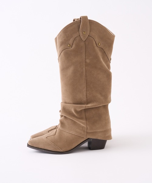 one after another NICE CLAUP（ワンアフターアナザーナイスクラップ）の「ウエスタンカバーブーツ（ブーツ・レディース・ダークブラウン/ベージュ・S/M/L）」の15枚目の写真