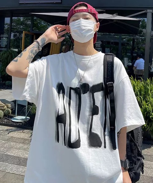THE HITSS（ヒッツ）の「グラフィティ ロゴプリント オーバーサイズTシャツ（Tシャツ/カットソー・メンズ・ホワイト/ブラウン/ブラック・FREE）」の6枚目の写真