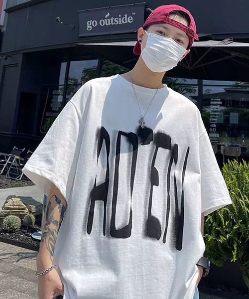 THE HITSS（ヒッツ）の「グラフィティ ロゴプリント オーバーサイズTシャツ（Tシャツ/カットソー・メンズ・ホワイト/ブラウン/ブラック・FREE）」の5枚目の写真