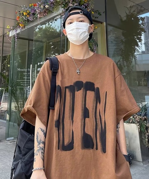THE HITSS（ヒッツ）の「グラフィティ ロゴプリント オーバーサイズTシャツ（Tシャツ/カットソー・メンズ・ホワイト/ブラウン/ブラック・FREE）」の13枚目の写真