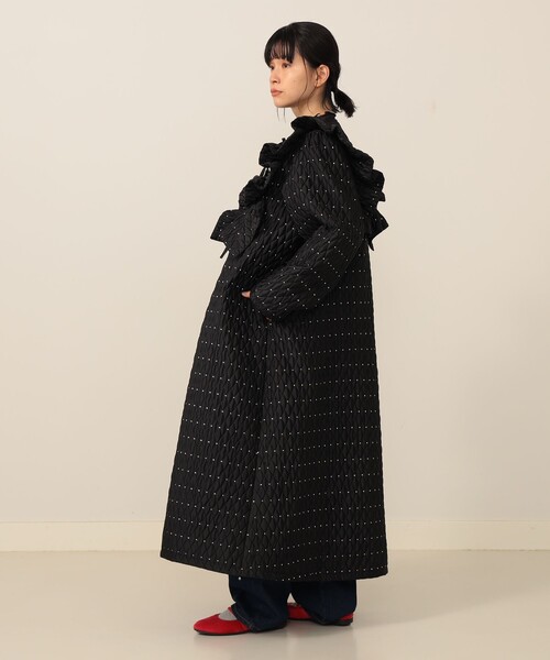 CAROLINA GLASER(カロリナ グレイサー)の「ラメドット フリルコート(その他アウター・レディース・ブラック/シルバー・ONE SIZE)」の9枚目の写真