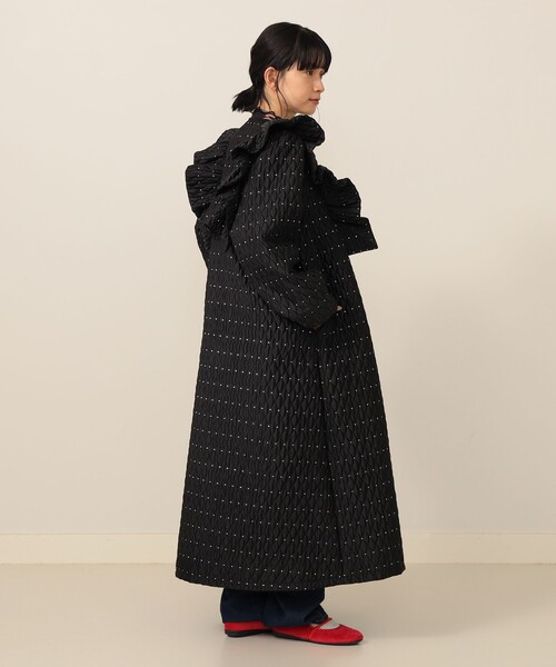 CAROLINA GLASER(カロリナ グレイサー)の「ラメドット フリルコート(その他アウター・レディース・ブラック/シルバー・ONE SIZE)」の3枚目の写真