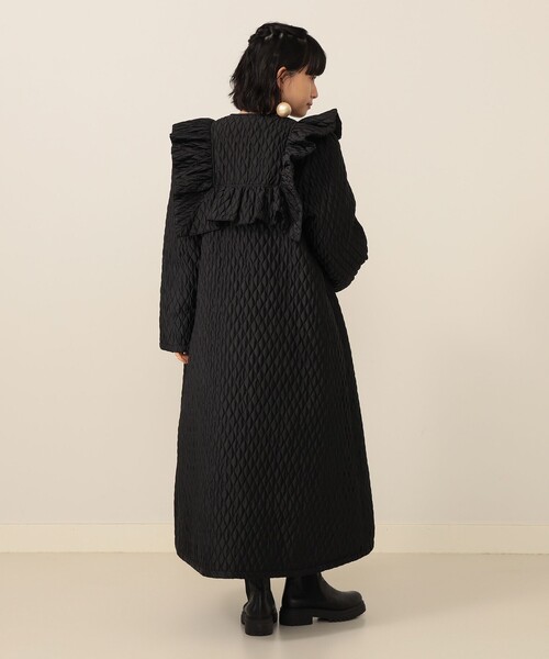 CAROLINA GLASER(カロリナ グレイサー)の「ラメドット フリルコート(その他アウター・レディース・ブラック/シルバー・ONE SIZE)」の8枚目の写真