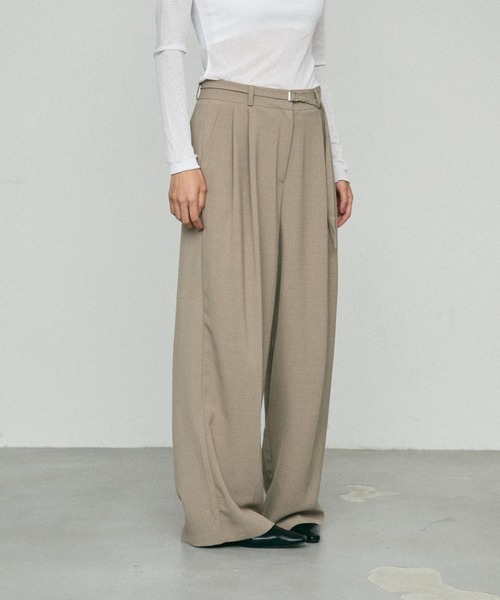 セール】Belted Wide Pants / ベルト付ワイドパンツ（スラックス