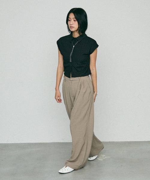 セール】Belted Wide Pants / ベルト付ワイドパンツ（スラックス