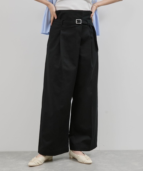 VIS（ビス）の「【洗える】2WAYラップデザインパンツ（その他パンツ・レディース・ブラック/グリーン系その他2・M/S）」の2枚目の写真