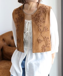 ブラウンレザー刺繍ベスト fit=scale-down,w=1200