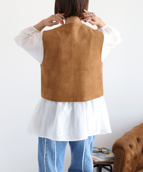 cepo(セポ)の「フェイクスウェード刺繍ベスト(ベスト・レディース・ブラウン/チャコール・M)」の20枚目の写真