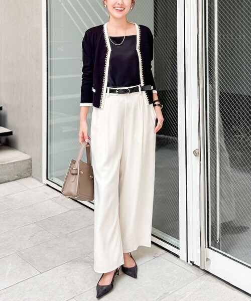 NOLLEY’S（ノーリーズ）の「チェーンブレードVネックカーディガン（カーディガン/ボレロ・レディース・ブラック/グレー・38）」の17枚目の写真