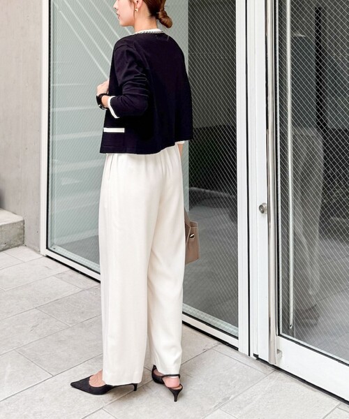 NOLLEY’S（ノーリーズ）の「チェーンブレードVネックカーディガン（カーディガン/ボレロ・レディース・ブラック/グレー・38）」の18枚目の写真