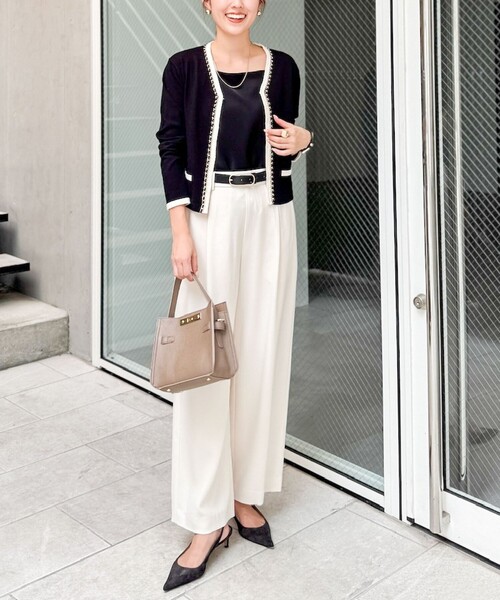 NOLLEY’S（ノーリーズ）の「チェーンブレードVネックカーディガン（カーディガン/ボレロ・レディース・ブラック/グレー・38）」の19枚目の写真