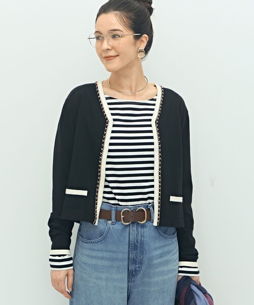 NOLLEY’S（ノーリーズ）の「チェーンブレードVネックカーディガン（カーディガン/ボレロ・レディース・ブラック/グレー・38）」の21枚目の写真