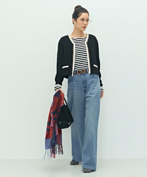 NOLLEY’S（ノーリーズ）の「チェーンブレードVネックカーディガン（カーディガン/ボレロ・レディース・ブラック/グレー・38）」の22枚目の写真