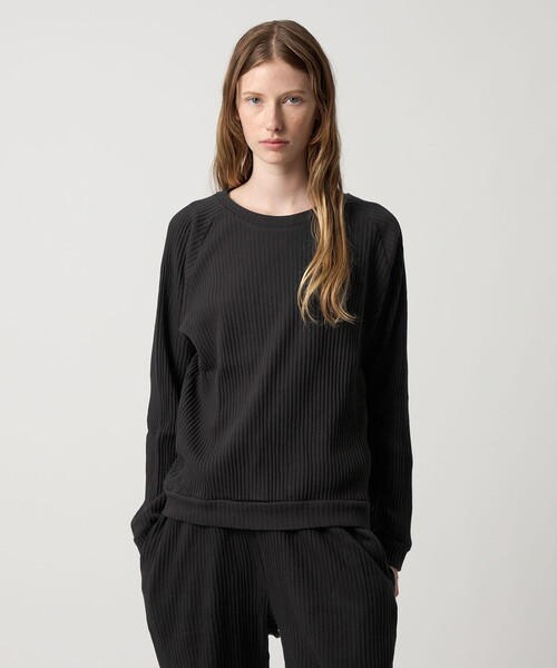 Steven Alan(スティーブンアラン)の「<BASERANGE>RIB SWEAT SHIRT/スウェット(スウェット・レディース・ブラック・S)」の2枚目の写真