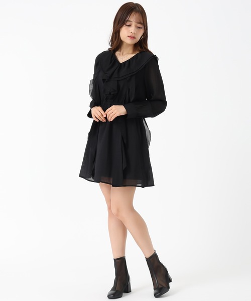 MISCH MASCH(ミッシュマッシュ)の「フリルミニワンピース(ワンピース・レディース・ブラック/アイボリー・フリ-)」の7枚目の写真