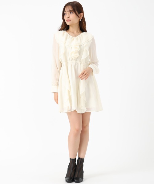 MISCH MASCH(ミッシュマッシュ)の「フリルミニワンピース(ワンピース・レディース・ブラック/アイボリー・フリ-)」の9枚目の写真