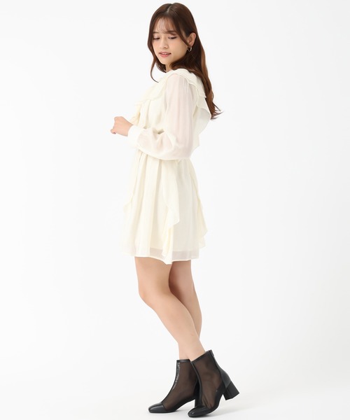 MISCH MASCH(ミッシュマッシュ)の「フリルミニワンピース(ワンピース・レディース・ブラック/アイボリー・フリ-)」の10枚目の写真