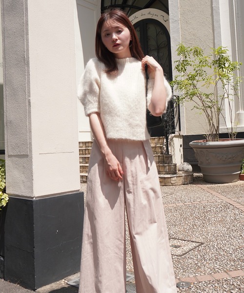 EIMY ISTOIRE(エイミーイストワール)の「パフスリーブニットカーディガン(ニット/セーター・レディース・オフホワイト/グレー・F)」の12枚目の写真