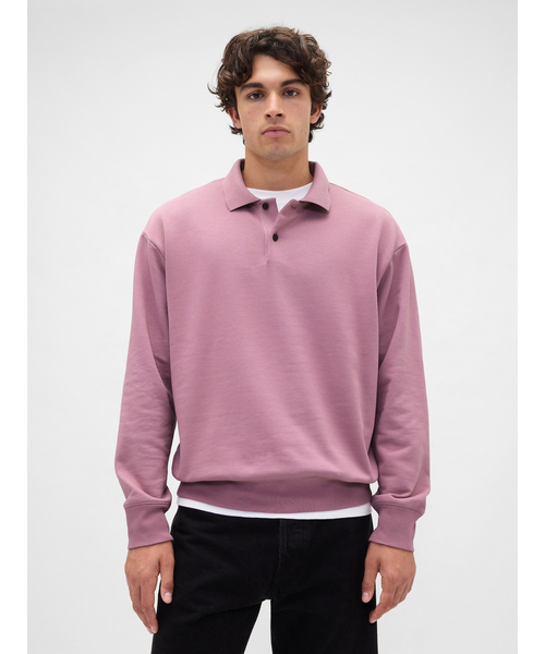 新品未使用GAP新着オーバーサイズヘビーウェイトロゴパーカームーンレスナイト セールヘビーウェイト オーバーサイズ ポロスウェットシャツ