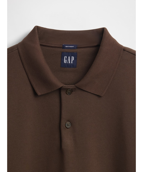 GAP(ギャップ)の「ヘビーウェイト オーバーサイズ ポロスウェットシャツ(ポロシャツ・メンズ・ブラック/オフホワイト/ブラウン/グリーン/ピンク・S/L/XS/M/XL)」の15枚目の写真