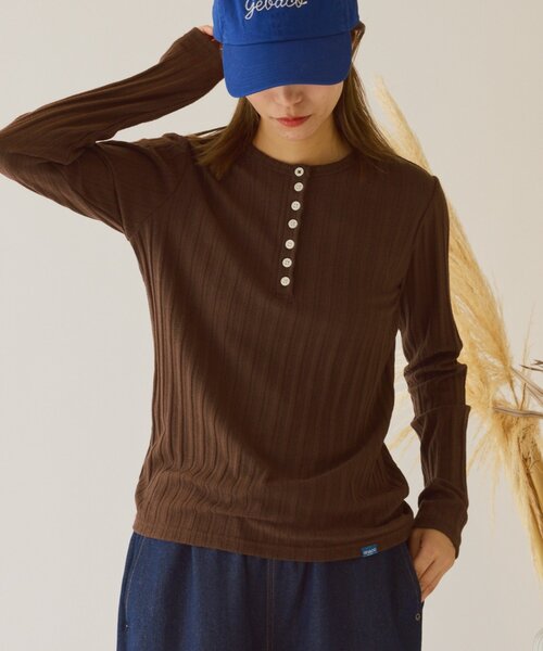 GEVACO（ゲバコ）の「【GEVACO】ヘンリーロンTEE（Tシャツ/カットソー・レディース・アイボリー/ミント/ブラウン・ONE SIZE）」の11枚目の写真