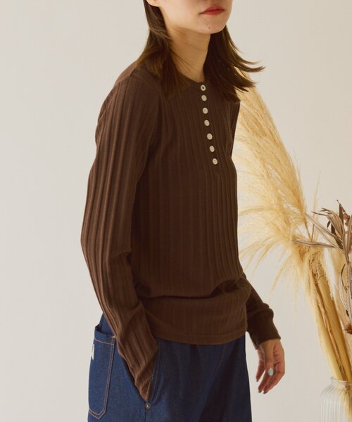 GEVACO（ゲバコ）の「【GEVACO】ヘンリーロンTEE（Tシャツ/カットソー・レディース・アイボリー/ミント/ブラウン・ONE SIZE）」の14枚目の写真