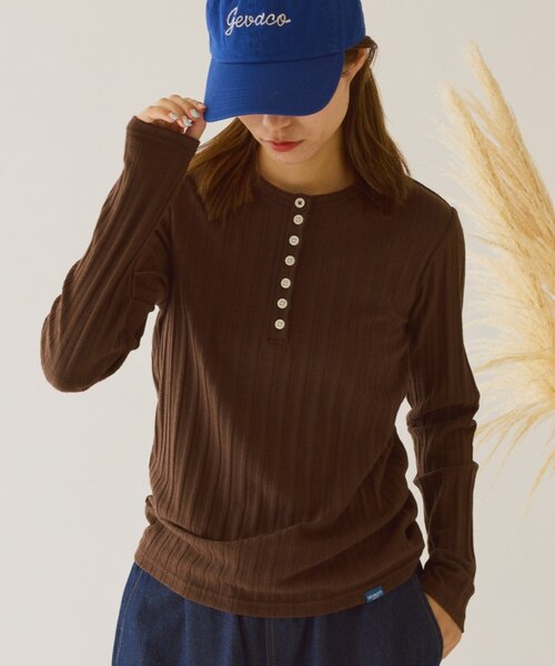 GEVACO（ゲバコ）の「【GEVACO】ヘンリーロンTEE（Tシャツ/カットソー・レディース・アイボリー/ミント/ブラウン・ONE SIZE）」の15枚目の写真