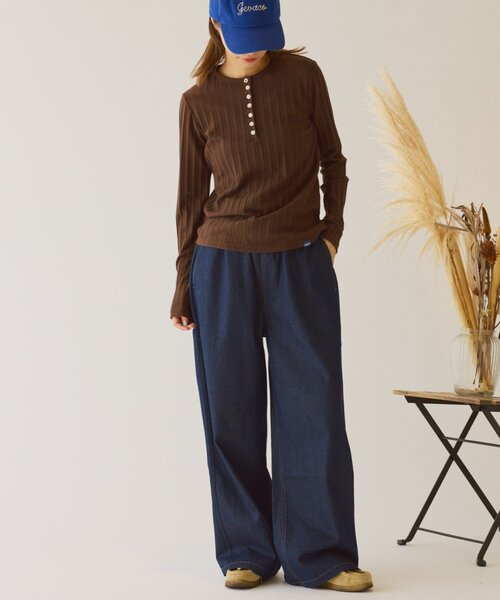 GEVACO（ゲバコ）の「【GEVACO】ヘンリーロンTEE（Tシャツ/カットソー・レディース・アイボリー/ミント/ブラウン・ONE SIZE）」の16枚目の写真