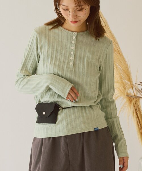 GEVACO（ゲバコ）の「【GEVACO】ヘンリーロンTEE（Tシャツ/カットソー・レディース・アイボリー/ミント/ブラウン・ONE SIZE）」の20枚目の写真