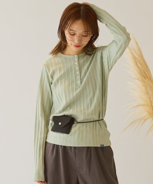 GEVACO（ゲバコ）の「【GEVACO】ヘンリーロンTEE（Tシャツ/カットソー・レディース・アイボリー/ミント/ブラウン・ONE SIZE）」の21枚目の写真