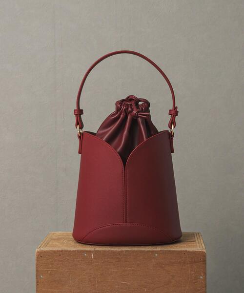 SENSE OF PLACE by URBAN RESEARCH（センスオブプレイスバイアーバンリサーチ）の「パネルキンチャクバッグ（ハンドバッグ・レディース・ライトベージュ/レッド/ブラック・ONE）」の3枚目の写真