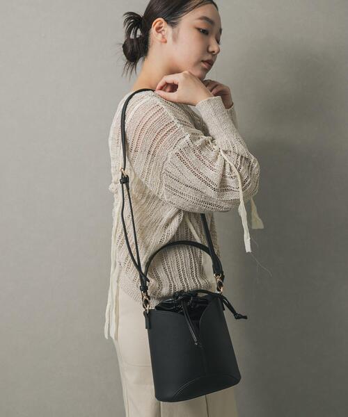 SENSE OF PLACE by URBAN RESEARCH（センスオブプレイスバイアーバンリサーチ）の「パネルキンチャクバッグ（ハンドバッグ・レディース・ライトベージュ/レッド/ブラック・ONE）」の4枚目の写真