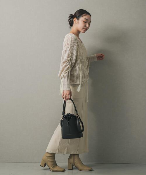 SENSE OF PLACE by URBAN RESEARCH（センスオブプレイスバイアーバンリサーチ）の「パネルキンチャクバッグ（ハンドバッグ・レディース・ライトベージュ/レッド/ブラック・ONE）」の9枚目の写真