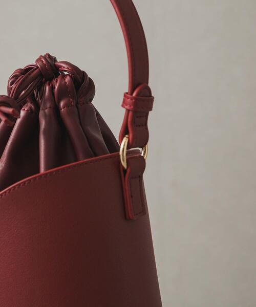 SENSE OF PLACE by URBAN RESEARCH（センスオブプレイスバイアーバンリサーチ）の「パネルキンチャクバッグ（ハンドバッグ・レディース・ライトベージュ/レッド/ブラック・ONE）」の19枚目の写真