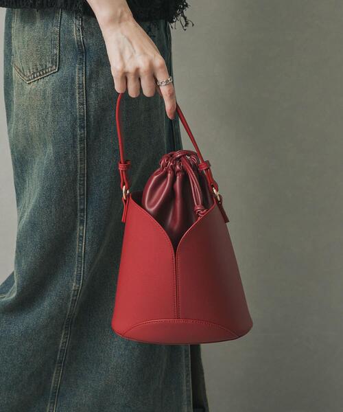 SENSE OF PLACE by URBAN RESEARCH（センスオブプレイスバイアーバンリサーチ）の「パネルキンチャクバッグ（ハンドバッグ・レディース・ライトベージュ/レッド/ブラック・ONE）」の21枚目の写真