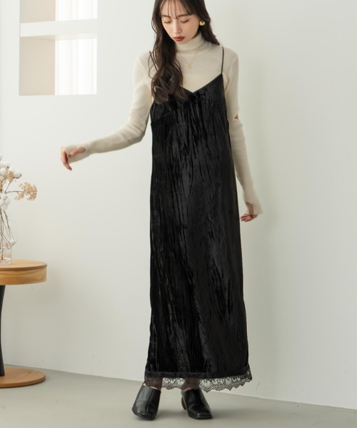 ベロアレースキャミワンピ（ワンピース）｜hinari（ヒナリ）の