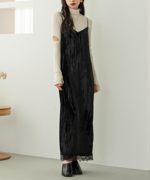 ベロアレースキャミワンピ（ワンピース）｜hinari（ヒナリ）の