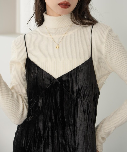 hinari（ヒナリ）の「ベロアレースキャミワンピ（ワンピース・レディース・ブラウン/ブラック・SMALL/X-SMALL/FREE）」の14枚目の写真