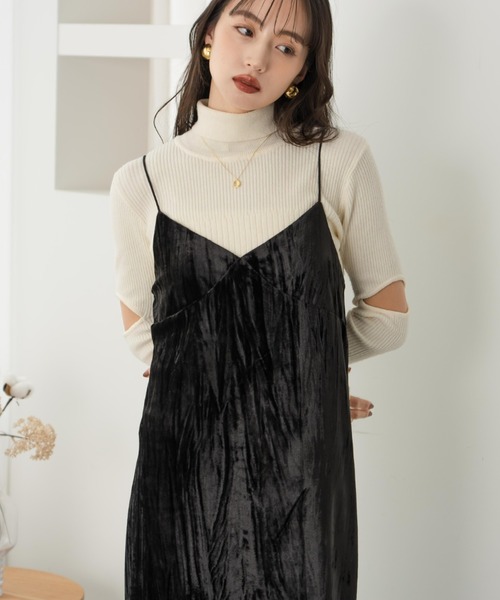 ベロアレースキャミワンピ（ワンピース）｜hinari（ヒナリ）の