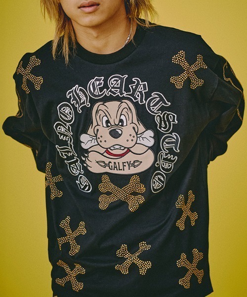 ガルフィー tシャツ A'GEM/9 × .kom 『GALFY/ガルフィー』 ピカピカ骨骨 ロンTee（Tシャツ